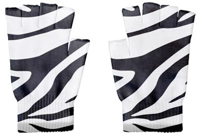Fingerlose Winterhandschuhe Warm – 3D-Strickfinger-Fäustlinge Mit Niedlicher Zebra-Textur, Thermische Fingerlose Handschuhe, Halbe Finger Für Herren Und Damen, Zum Laufen, Skifahren, Radfahren, An