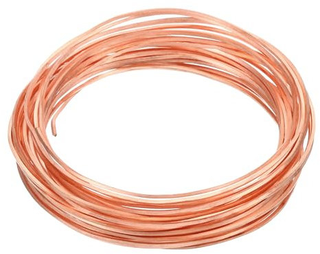 PATIKIL 99.9% Soft Copper Wire, 1Pcs 18Gauge/1.0 * 1.0mm Diameter 6m/19.68ft Half Round Spool Pure Copper Craft Wire for Jewelry Making Beading Garden Plants
