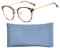 KRYMSON 1 Stück Anti-Blaulicht-Brille, 1 Stück Brillentasche, Bohnenblumen-Rahmenbrille, Ovale Rahmenbrille, Retro-Brille, Blendschutz- Und Augenermüdungsbrille