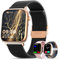 elfofle Montre Connectée Femme avec Appel Bluetooth，Écran Tactile HD 1,83, IP67 étanche /SpO2 Fitness Tracker/Cycle Menstruel Fréquence Cardiaque Moniteur de Sommeil pour iOS Android (Noir Or)