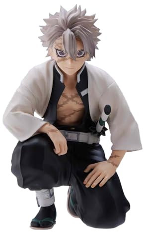 Shinazugawa Sanemi Figure Statue Model, 13cm Kneeling Pose Anime Figure Noodles Stopper Cake Topper Decoration, PVC Handmade Collectibles Desktop Ornaments