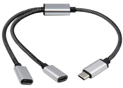 SHANGYU USB C Male to Dual USB Female Adapter, USB C Male to 3 USB-C Female Cord,USB C Male to 2/3 USB C Female Splitter Hub Cable for Type C Charger Powerbanks (1 to 2)