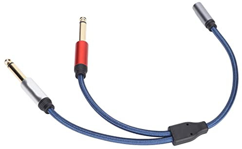 Gsycle Câble Audio Femelle 3,5 Mm vers Double Mâle 6,35 Mm, Adaptateur Double Jack Câble Y Séparateur Audio 1/4 pour Casque Haut-Parleur Systèmes Stéréo Domestiques Audio