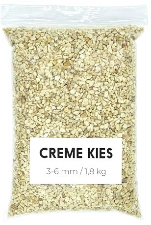 Landare Kies Creme 1,8 Kg - Dekosteine - Zierkies - Dekosteine für Vasen - Kieselsteine - Deko Steine Kleine - Ziersteine (3-6 mm) (Creme)