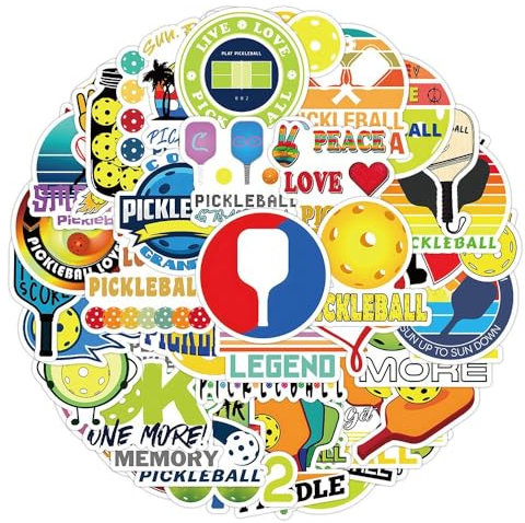 LYLSDSB Pickleball Aufkleber 50 Stück Vinyl Ästhetische Sport Aufkleber für Skateboard Laptop Gepäck Auto Telefon Gitarre Scrapbook,Wasserdicht Trendy Pickleball Sticker für Mädchen Kinder Erwachsene