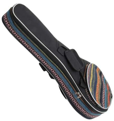 WESIEVYA Mandolin Shoulder Bag Thickened Ethnic Style Mandolin Organizer Storage Pouch Musical Instrument Case with Strap for Travel and Performance