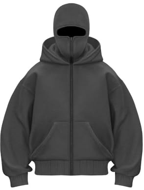 FOJRHGFK Hoodies Men's Hoodie Hooded Jacket Black Top-dark Gray-l