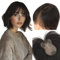 MY-LADY Human Hair Topper With Bangs 8x11cm Silk Base Hair Toppers For Thinning Hair Women Real Hair UK Hairpieces Clip in Extension #1B Natural Black - 11 Inch