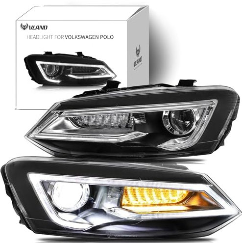 VLAND SHOP Scheinwerfer passend für Po-lo 5 Po-lo MK5 6R 6C 2009-2017 (Nicht für Polo GTI/1.2 TSI/R), 1 Satz (Regulär)