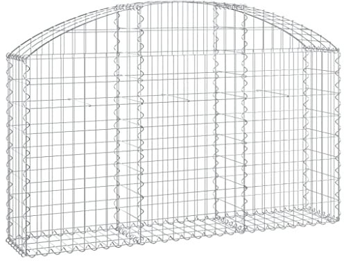 HOMTAKIE Panier de gabions arqué 150x30x80/100 cm Fer galvanisé