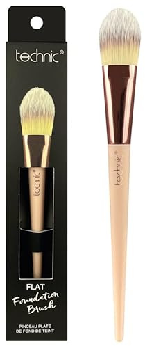 Technic Flat Foundation Brush, Professional Makeup Brush with Rose Gold Handle