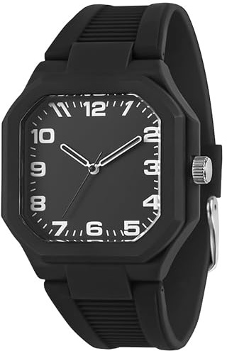 findtime Analoge Armbanduhr Comic Design Uhr für Jungen Minimalist Lustige Anime Inspired 2D Style Personalisiert Linienzeichnung Mens Watches für Comic Fans Minimalistisch Unisex Weiß