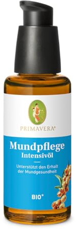 PRIMAVERA Mundpflege Intensivöl bio* 50 ml - natürliche Mundpflege mit Sanddornfruchtfleischöl, Lorbeerblatt und Pfefferminze - unterstützt den Erhalt der Mundgesundheit - Aromatherapie - vegan