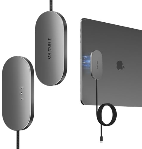 JINRAIKO Magnetic Wireless Charger for iPad Pro 12.9 (3rd/4th/5th/6th) & iPad Air 13 (M2/M3) ONLY, 18W Fast Charging Smart Connector Charger, Wireless Charging Pad with 5.56ft USB-C Cable