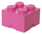 LEGO Aufbewahrungsstein, 4 Noppen, Stapelbare Aufbewahrungsbox, 5,7 l, rosa