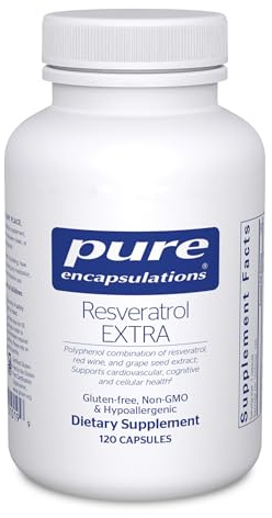 Pure Encapsulations Resveratrol EXTRA - 100 mg Trans-Resveratrol - For Healthy Cellular & Cardiovascular Function* - Antioxidants Supplement - Non-GMO & Gluten Free - 120 Capsules