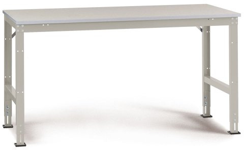 Manuflex Arbeits-Grundtisch UNIVERSAL Standard mit PVC-Platte, BxTxH = 2000x1000x760-870 mm