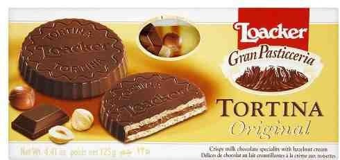 3x Loacker Tortina Original 3pz Schokoladengenuss gefüllt mit Haselnusscreme Kuchen 63g