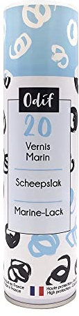 Odif - Vernis Marin 20 - Vernis Transparent pour Loisirs Créatifs, Finition Brillante - Résistant aux UV et Intempéries - Protection Intérieur et Extérieur - Tous Supports - Spray de 500 ml