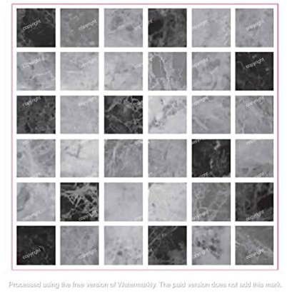 LPS 10pcs Dark black grey marble style stone effect Mosaic self stick adhesive wall art home decor transfers bathroom backsplash waterproof kitchen splashbacks peel and stick