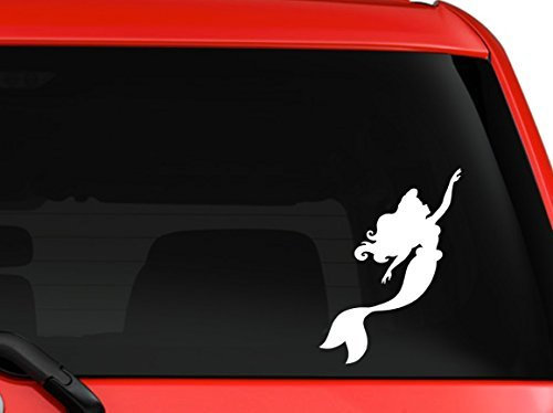 YourChoiceDecals Ariel- Die Kleine Meerjungfrau, 1,8 m, Weiß, Vinyl-Aufkleber für Auto und LKW