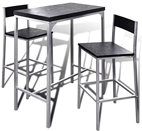 vidaXL Set de Mesa Alta y Taburetes Desayuno Muebles Bar Comedor Cocina Silla