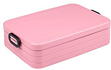 Mepal - Fiambrera Take a Break Large - Lonchera para llevar - Lunch Box para 4 Sandwiches o 8 Rebanadas de pan - Meal Prep - Apto para Lavavajillas - 1500 ml - Nordic Pink