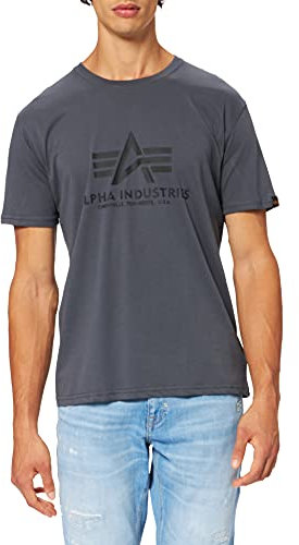 Alpha Industries Herren Basic T-Shirt, Greyblack/Black, XL