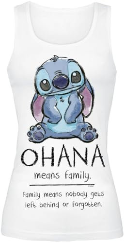 Lilo & Stitch Ohana Means Family Mujer Top Blanco XXL 100% algodón Regular