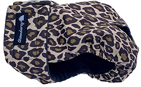 Glenndarcy Weibliche Hundewindeln - Wasserdichtes Stoff (Size Medium Pants & 2 Washable Pads, Leopard)