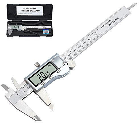 Neoteck Calibre Digital 150mm/6Inch Pie de Rey Acero Inoxitable Calibrador Electrónico Fracciones/Inch/Metrico Precisión 0.01mm para Longitud Ancho Profundidad Diámetro Interior/Exterior