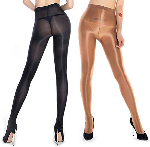 ANDIBEIQI 2 Pairs Dance Strümpfe Frauen Shaping Socken Öl Socken Shiny Silk Strumpfhosen Tanzstrumpfhosen 70den