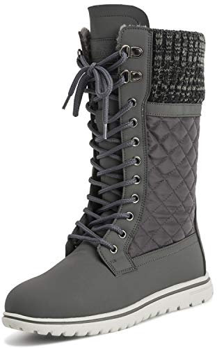 Donna Alto Durevole Pelliccia Ecologica Inverno Pioggia La Neve Impermeabile All'Aperto Vitello Stivali - 5 - GRE38 AYC0536