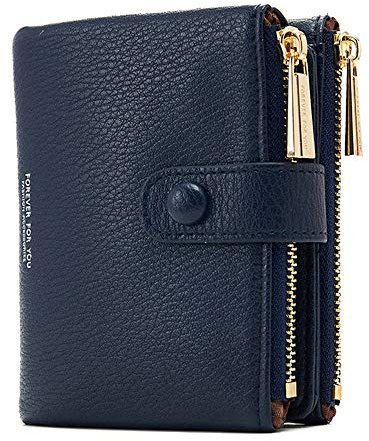 Damen Geldbeutel,PU Leder Portemonnaie Kleine Brieftasche Geldbörse Für Frauen (Dunkelblau)