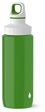 Emsa N30104 Trinkflasche Drink2Go Light Steel | 0,6 L | Edelstahl | Schraubverschluss | 100% auslaufsicher & spülmaschinenfest | Grün
