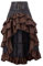 Damen Steampunk Gothic Schwarz Spitze Rock Lang Röcke