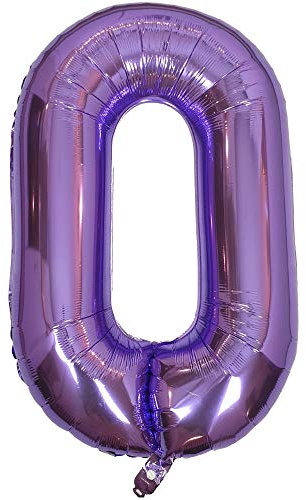 DIWULI Luftballon Geburtstag XXL Lila, Zahlen-Ballon Deko