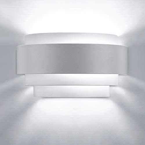 Glighone LED Wall Lights Indoor Up Down Wall Lamp White Modern Wall Sconce Lighting Uplighter Downlighter for Living Room Bedroom Corridor Hallway, Cool White (Bulb Include)