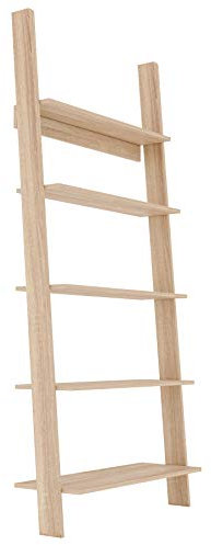 GLmeble - Leiterregal mit 5 Ebenen Standregal Bücherregal Wandregal Leitergestell für Bücher, EIN Ausgezeichnetes Dekorationsobjekt Sowie Funktionaler Stauraum (85 cm Sonoma-Eiche)