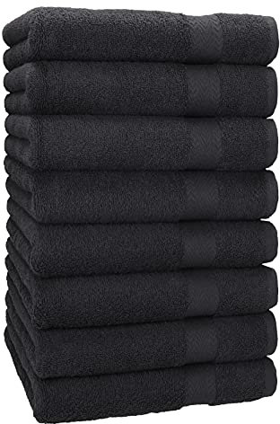 Betz 8 Stück Handtücher Set Größe 50 x 100 cm Handtuch Premium 100% Baumwolle (Graphit)