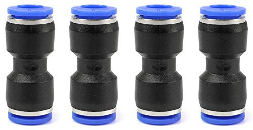 QWORK Raccordi Aria Compressa, Pneumatico Connettore, Raccordi pneumatici a sgancio rapido, Connettori in Plastica, 8mm, 4 pezzi