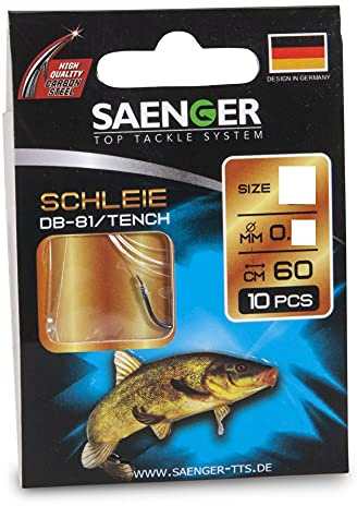 Schleien-Haken DB-81 Gr. 10 - 60cm Vorfachhaken Schleie Carbon Steel von SÄNGER