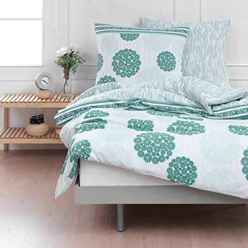 Mixibaby Bettwäsche Bettgarnitur Bettbezug Baumwolle 135x200 155x220 200x200 200x220 Modern, Größe:200 x 220 cm, Design Bettwäsche:Daisy D5