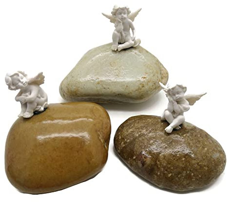 Andys Steinwelt® Grabstein [Mit Wunschtext Personalisierbar!] – Gedenkstein mit Engel für Urnengrab & Kindergrab – Grabschmuck für Sternenkinder & Friedhof (Liebevolle Grabdeko) 1051