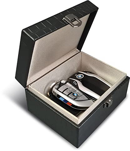 Faraday Box for Car Keys | Anti Theft Security Prevents Key Fob Cloning | Signal Blocking Box for car keys | Keyless Car Key Signal blocker box | Key Protector Signal Blocker (Luxury Black)