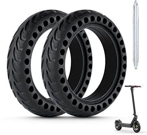 Ainiv Scooter Reifen, 2 Stück 8.5 Zoll für Xiaomi M365 Solid Tires, Elektro-Scooter Vorder und Hinterreifen Ersatzräder Tyre, Pannensichere Vollgummireifen Mit Ein Brecheisen aus Aluminiumlegierung