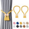 Pretty Jolly Polyeder magnetische Vorhang-Raffhalter aus Holz, Boho-Dekoration, Raffhalter, natürliche Baumwolle, handgewebt, für Fenstervorhänge für Zuhause und Büro, Gelb, 2 Stück