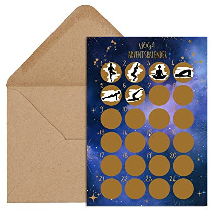 Nastami Postkarte zum RUBBELN Adventskalender zum RUBBELN (YOGA dunkel)