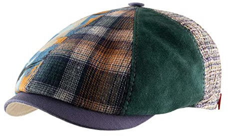 Marone 1881 - Flatcap, Schiebermütze, Newsboy Cap Galles Patchwork - Size 56 cm