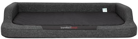 Hundebett für kleine, mittelgroße und grosse Hunde - orthopädische Hundesofa mit Memory Foam - Ergonomisches Hundekissen - Hundeliegen - Bezug abnehmbar und abwaschbar - Größe: M - Schwarz Kunstleinen